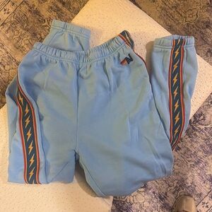 AVIATOR NATION Blue Track Pants with Lightning Bolt Design - fully sold out